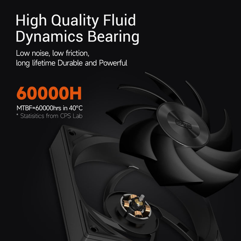 PCCOOLER 3in1 120mm Case Fan, 3 Packs F5 R120 2200RPM FDB Computer PC Fans PWM 4-Pin FDB Daisy Chain Case Fans, 86CFM 3.2mmH2O 3 Mode Computer Fan for CPU Liquid Cooler, Air Cooler Black 3 Pack
