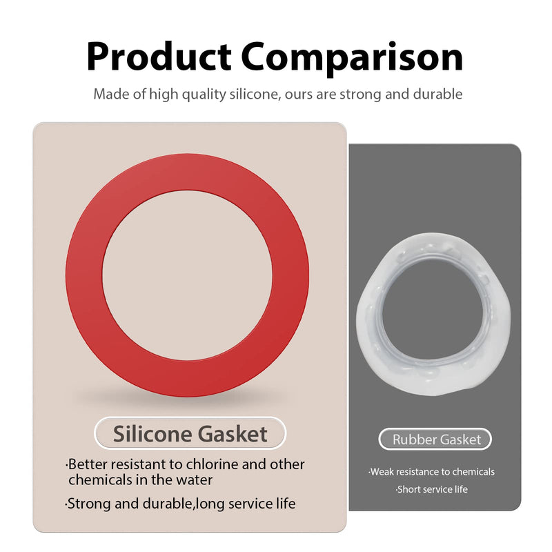 Flush Valve Seal for Mansfield, 4 Pack Upgraded Silicone Material Toilet Tank Gasket Replacement Parts for 210 and 211, Equivalent to 630-0030 Red 4 Pack