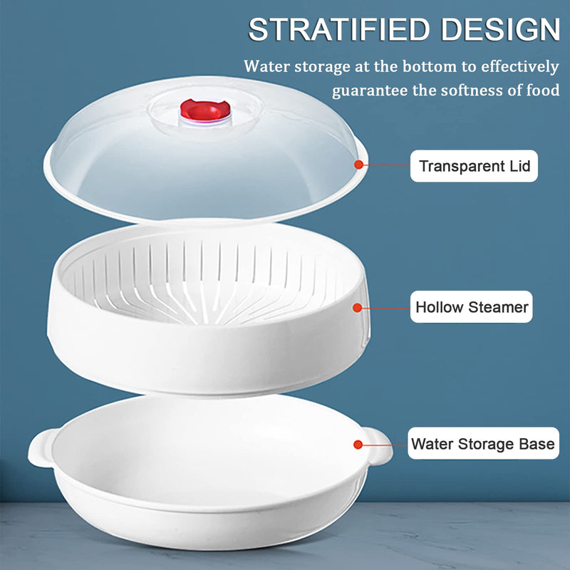 Microwave Vegetable Steamer, Microwave Steamer for Vegetables, Microwave Heating Bowl, Micro Cookware for Cooking (3 - Layer) 3 - Layer