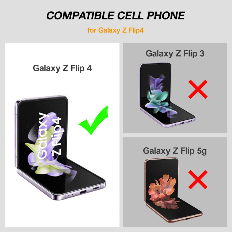 Vizvera for Samsung Galaxy Z Flip 4 Case with Hinge Protection, Flip z 4 Slim Case All-Inclusive Shockproof Volume Key Protection Wireless Charging for Galaxy Z Flip 4 5G(2022)-Matte Black Matte Black