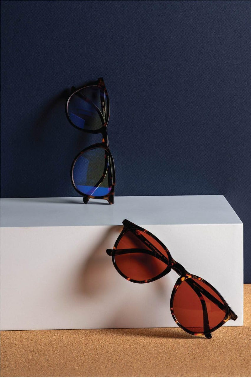 BluBlocker Hyde Park Tech Glasses (Demi-Tortoise): Healthier Eyes and Better Sleep. Blue Light Glasses for Computer, TV, Gaming.
