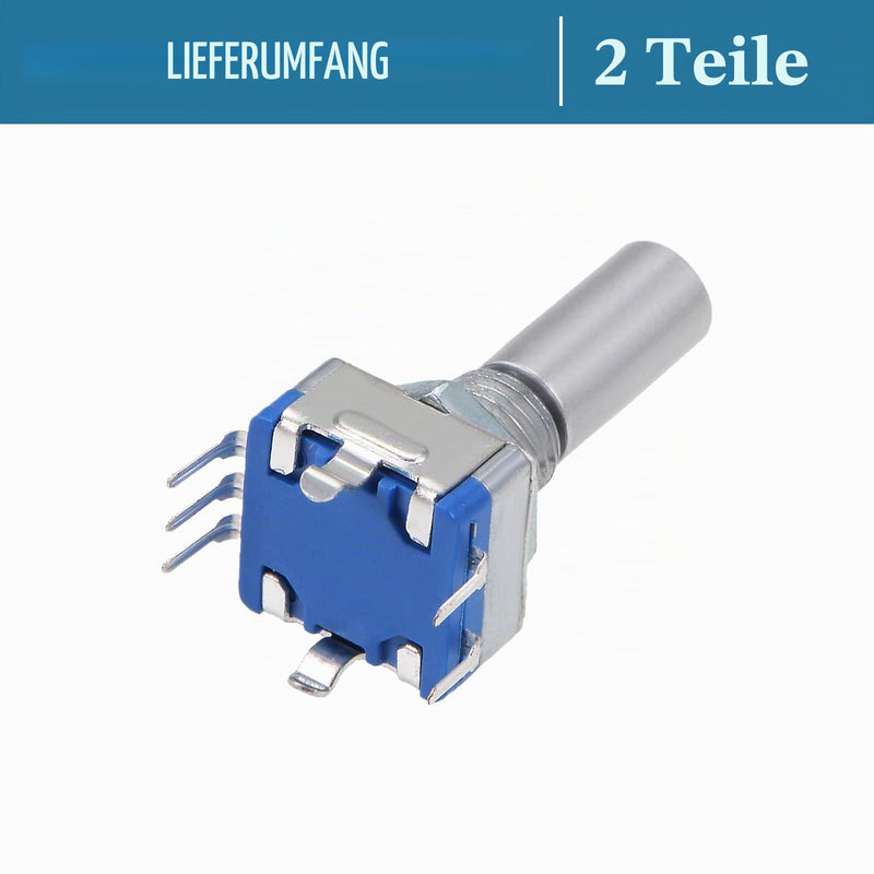 QUARKZMAN EC11 Encoder Code Switch Potentiometer 360 Degree Rotation | Pack of 2, for volume control or data selection on LED or LCD display [7 pins 20 mm wave]