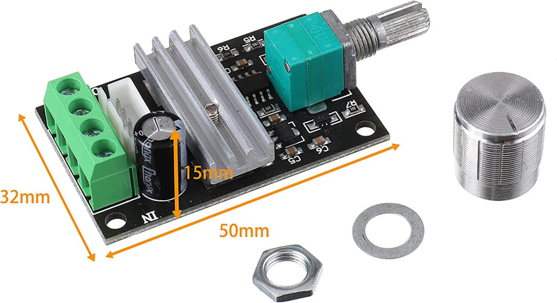 RUNCCI-YUN Pack of 3 6V 12V 24V 3A 80W PWM motor speed controller, DC speed controller 12V, motor speed switch controller (PWM) adjustable reversible motor driver switch (1203BB) DC 6V-24V 3A (823)