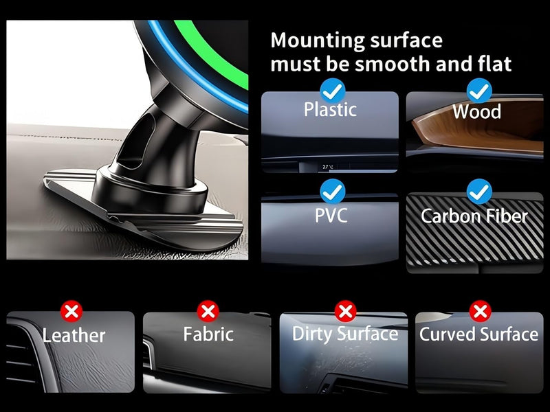 for iPhone 16 Magsafe Car Mount Charger, [2024 New] 15W 2in1 Magnetic Wireless Car Charger, fits for Magsafe Car Charger, Vent/Dashboard Phone Holder Mount for iPhone 16 15 14 13 12 Series Black