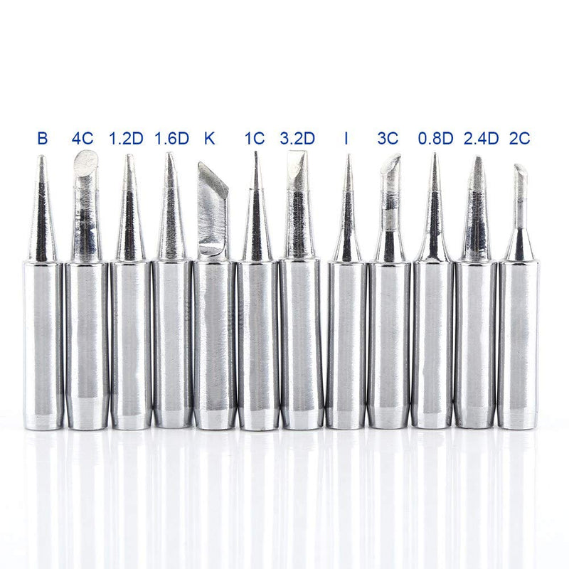 12pcs 900M T Copper Base, Toolcraft ST-50D, Soldering Iron Tips, Electroplated Iron and, Interchangeable Soldering Iron Tips Set, Low Temperature Soldering Station Tool