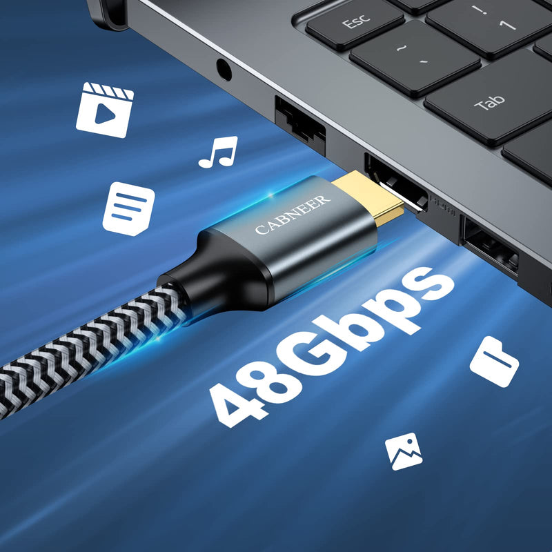 CABNEER 8K HDMI 2.1 Cable 0.5m, HDMI Cable Ultra High Speed 48Gbps 8K@60Hz 4K@120Hz 2.2/2.3 eARC HDCP Dolby HDR - Compatible with HDTV, Laptop, Xbox, PS5 Switch, etc. 1 piece