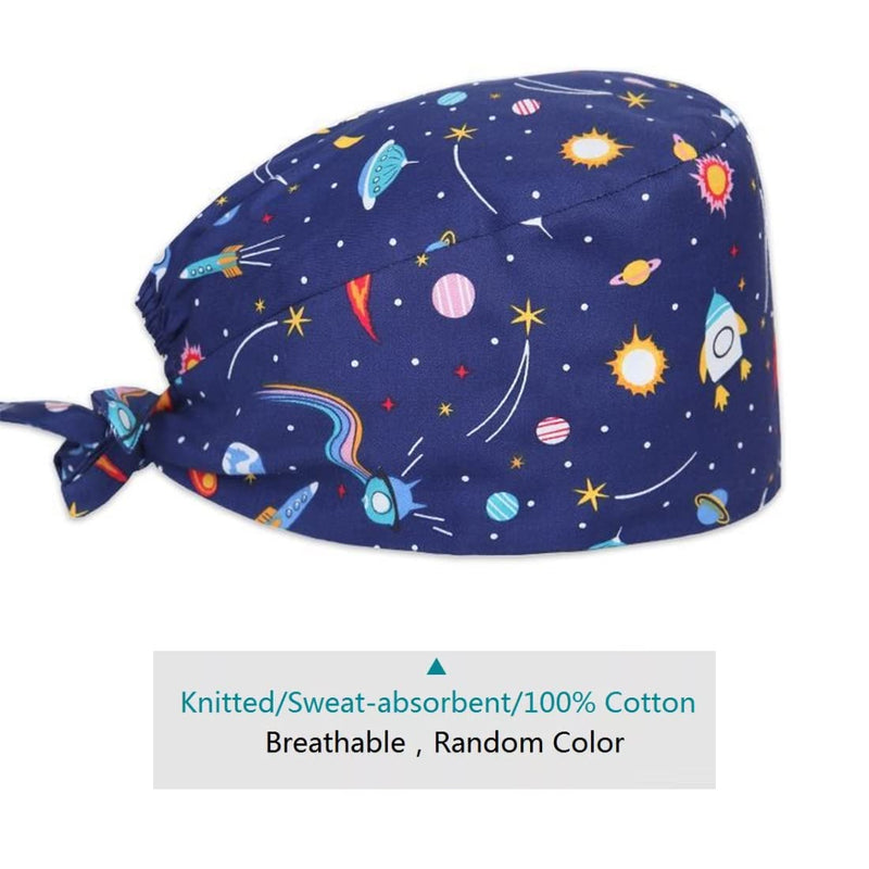 Model: Medical with click system - long hair surgical cap with snap closure system - adjustable - 100% cotton (autoclave)