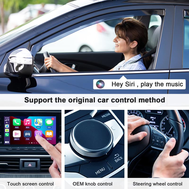 Wireless Apple CarPlay Adapter, 2023 Upgrade Apple CarPlay Wireless Adapter for OEM Wired CarPlay Cars, Fastest and Most Stylish Dongle, Convert OEM Wired to Wireless CarPlay, Plug & Play, PNBLAECE