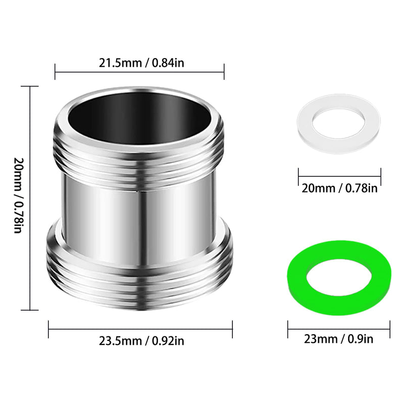 Tap Adapter M22 to M24 - Thread Adapter for Male Thread M22 and M24, Ideal for Aerators and Sinks M22M24