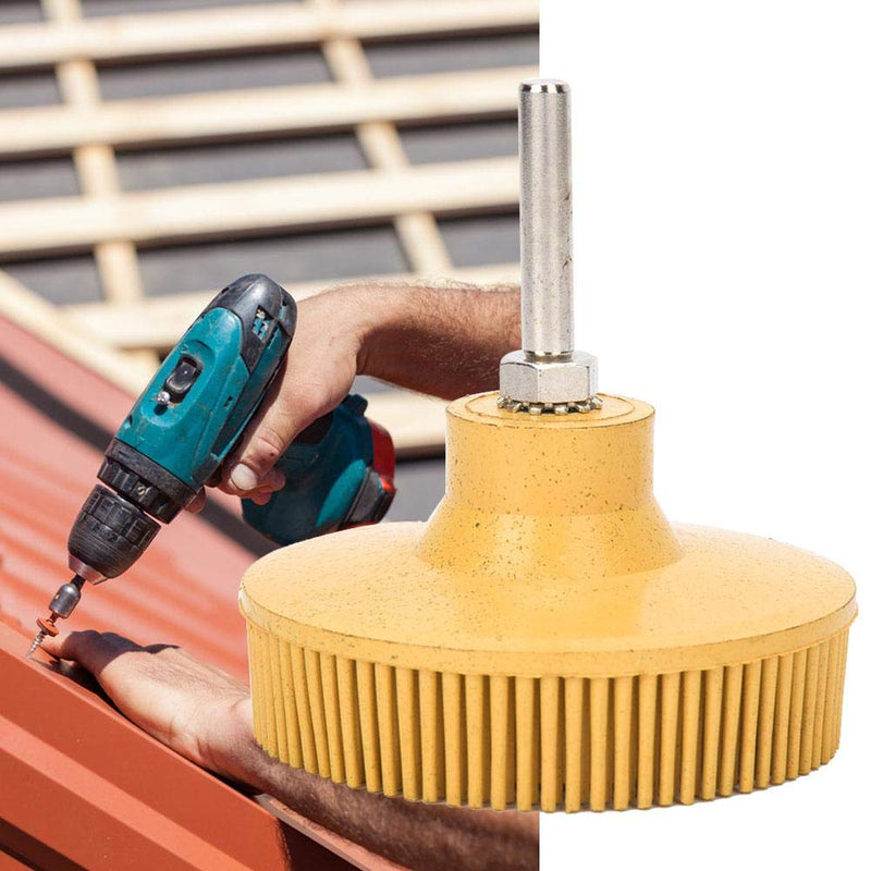 Bristle Brush Disc 3 Inch Rubber Abrasive Brush Polishing Grinding Disc for Burr Rust Removal(Yellow) Yellow