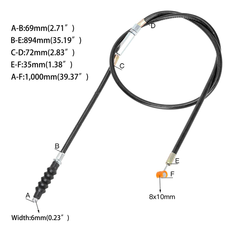 YOXUFA 38.98 inch Clutch Cable Adjustable for 50cc 70cc 90cc 110cc 125cc 250cc SSR SDG TaoTao DB17 DB27 Apollo RFZ DB007 Coolster Baja X-pro X-motos Thumpstar Lifan Kayo Loncin Pit Dirt Bike ATV Quad Black