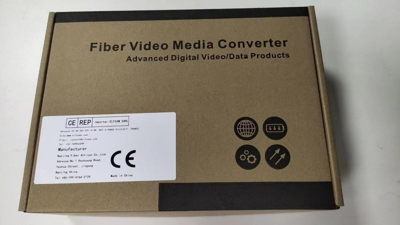 Elfcam 2 Pieces Converter Fibre ethernet, Media Converter up to a Distance of 20 km to Optical SC Mono Mode, with Adapter 10/100/1000 Mbps (1 RJ45 Port *4 RJ45 Port) 1 RJ45 Port *4 RJ45 Port