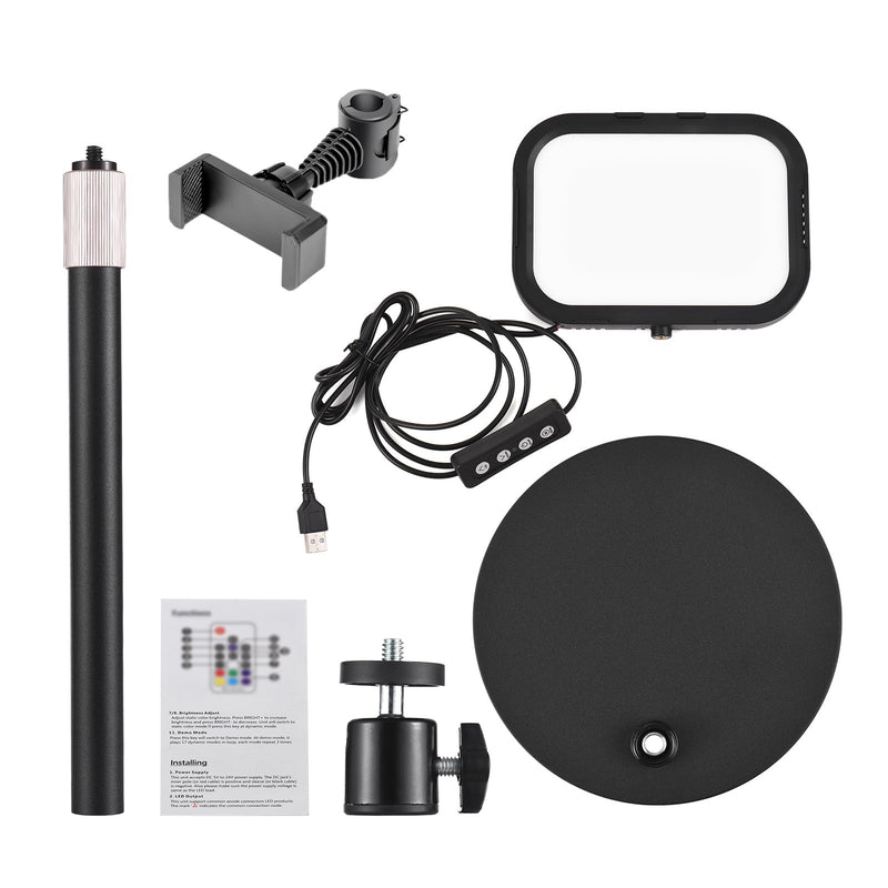 Desk Light for Video Calls with Stand, 360° Rotate Zoom Lighting for Computer, CCT 3000K-6500K Adjustable, Full-Screen Desk Ring Light with Phone Holder for Webcam, Meeting, Live Streaming, Podcast