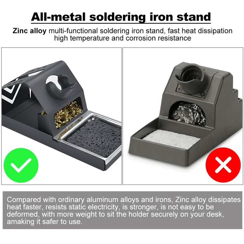 AFASOES Soldering Iron Stand Soldering Station T12 with Sponge Soldering Iron Holder Universal Soldering Iron Support Soldering Iron Stand for Storage Soldering Tips Cleaning Ball Soldering Station for Soldering Irons