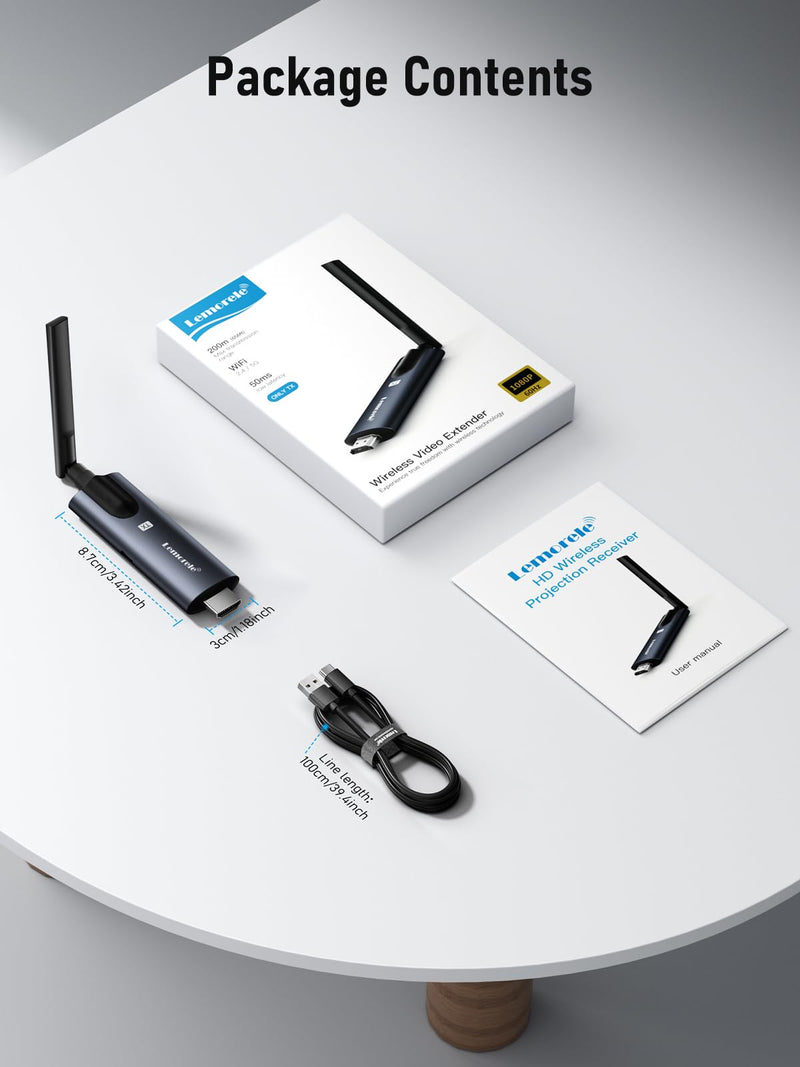 Lemorele Wireless HDMI Transmitter Newly Upgraded, Standalone HDMI Transmitter Paired with APP TuTuPlay, 656ft 1080P HD for Stream Video and Audio from Camera/Camcorder/TV-Box/PC to Phone/Tablet