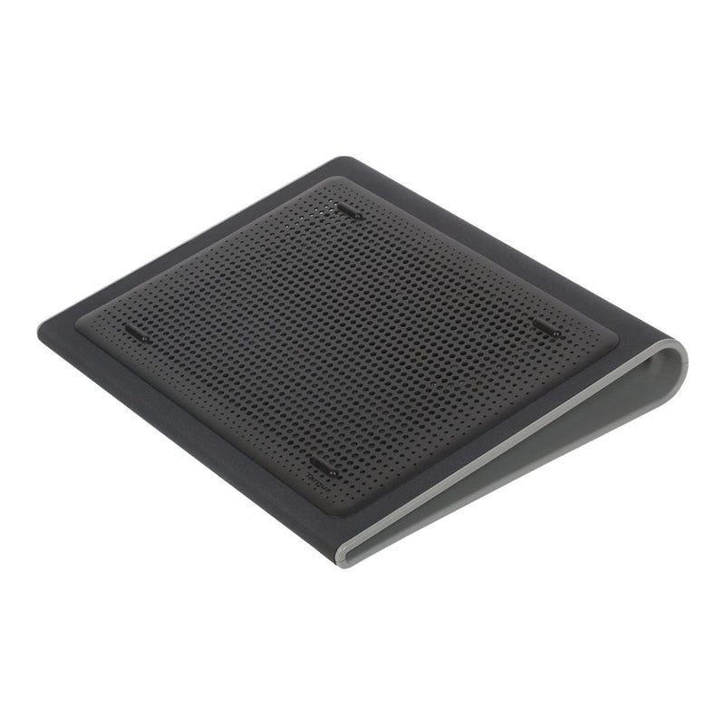 Targus 17 Inch Dual Fan Lap Chill Mat - Soft Neoprene Laptop Cooling Pad for Heat Protection, Fits Most 17" Laptops and Smaller - USB-A Connected Dual Fans for Heat Dispersion (AWE55US) Tilted