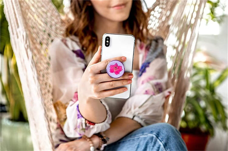 Foldable Phone Stand 360° Swivel Grips Phone iPhone Handle Tablet(3 Pack) - Green Sparkling Marble Pink Geometry