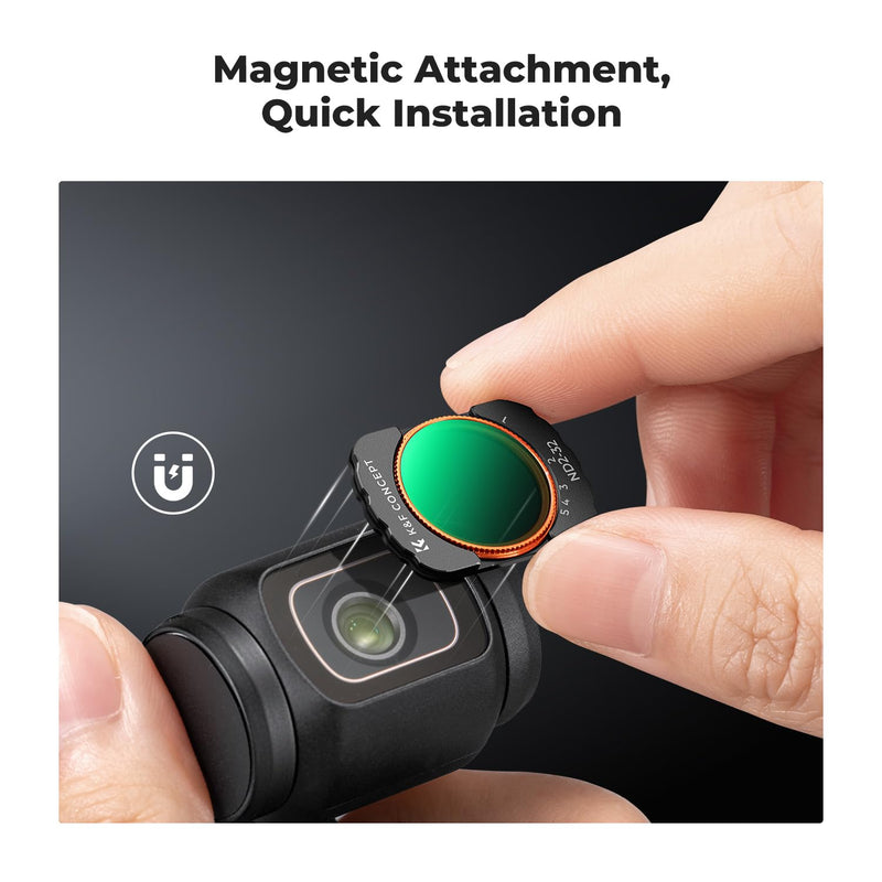 K&F Concept Magnetic Effect & ND & CPL Filter Set Compatible with DJI Osmo Pocket 3, 3 Pack CPL Black Diffusion 1/4 ND2-32 Filters Accessories, HD Optical Glass/Multi-Coated