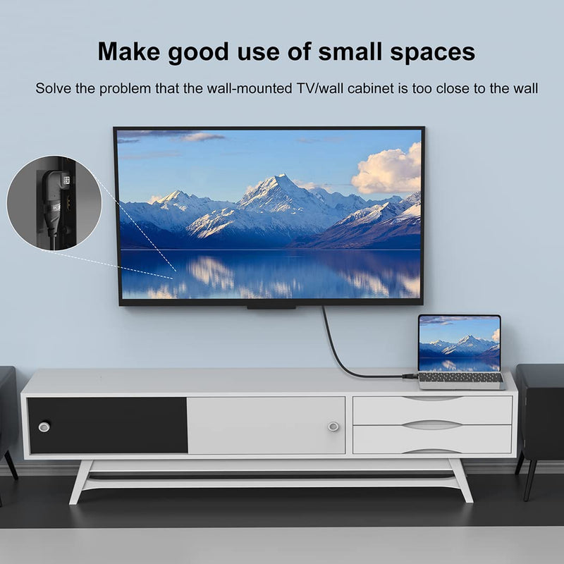4 Pack 8K HDMI 2.1 Male to Female Adapter Connector Up Down Left Right Angle 90 270 Degree Gold Plated Support 8K@60Hz,4K@120Hz,HDR,eARC for PC Laptop HDTV Switch PS4 PS5 Up/Down & Left/Right Angle