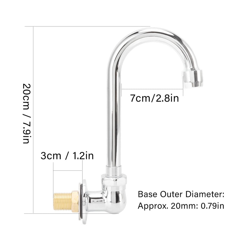 Topyond Foot Pedal Faucet Stainless Steel G1/2 Thread Wall Mounted Knee Valve Basin Foot Pump Water Faucet, for Home Hospital Railway Station Factory
