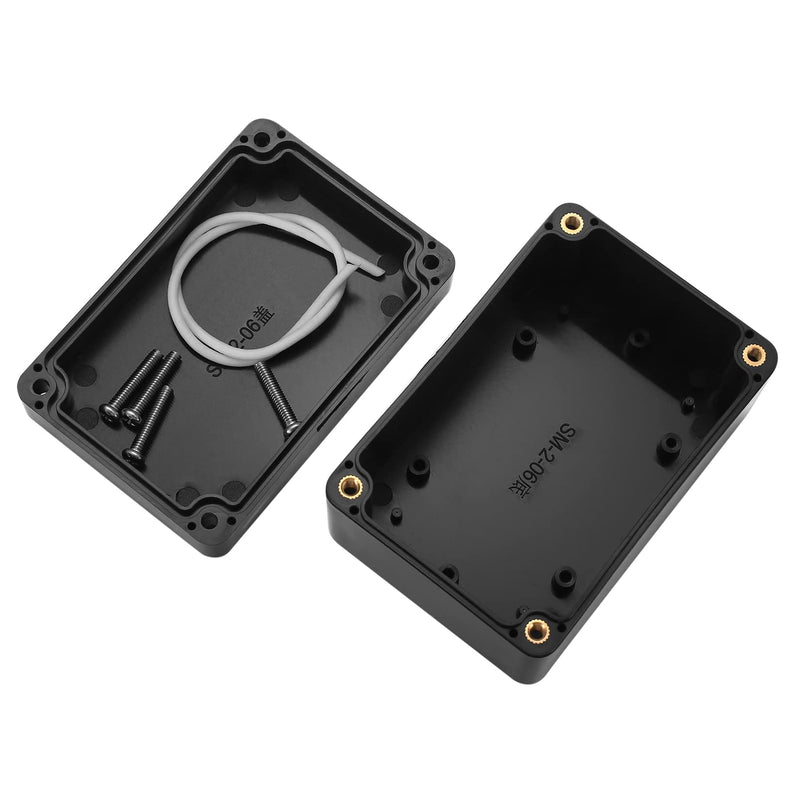 Pack of 2 waterproof junction boxes, project box electronic, plastic project junction box housing electrical box - 100 x 68 x 50 mm/black A100 x 68 x 50 mm black