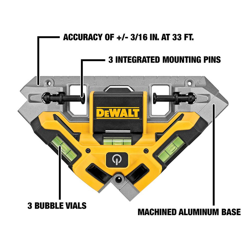 DEWALT DW0802 33'. Laser Square, Yellow