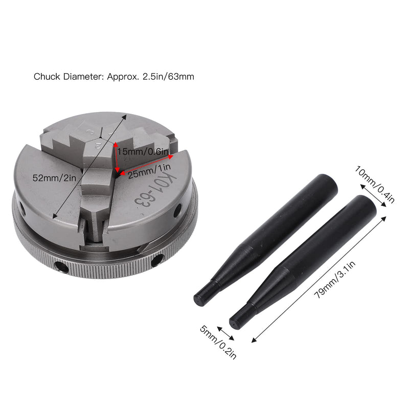 Lathe Mandrel, 3 Jaw Metal Lathe Chuck Manual Precise Steel for Machine Tools