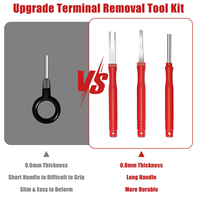 30+4P Terminal Pin Removal Tool Kit, Electrical Connector Depinning Tool Terminal Pin Extractor Tool Kit Wire Terminal Release Tool for Car Household Devices Red