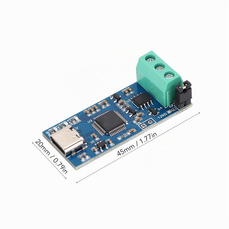 SEAFRONT USB to CAN Module Type C Power Supply Converter Adapter for CAN 2.0A CAN 2.0B CAN FD Protocol Bus Analyzer V2.0 LED Display High Performance
