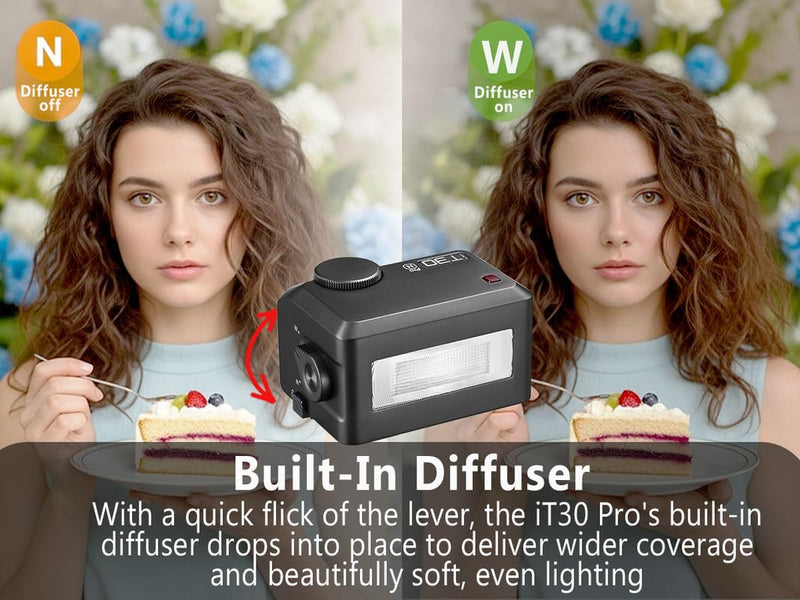 Godox iT30 pro N TTL Mini Flash - GODOX Authorized Distributor iT30Pro N for Nikon - GoDOx IT30 Pro for Nikon GodOX TTL Flash, Wireless Master & Receiver, HSS 1/8000 Second, 2.4G Wireless,GodOX Flash Black