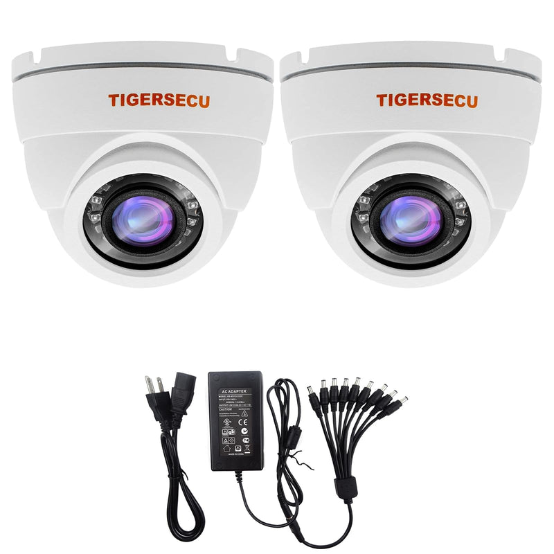 TIGERSECU 1080P Wide Angle Dome Security Camera Bundle 2-Pack
