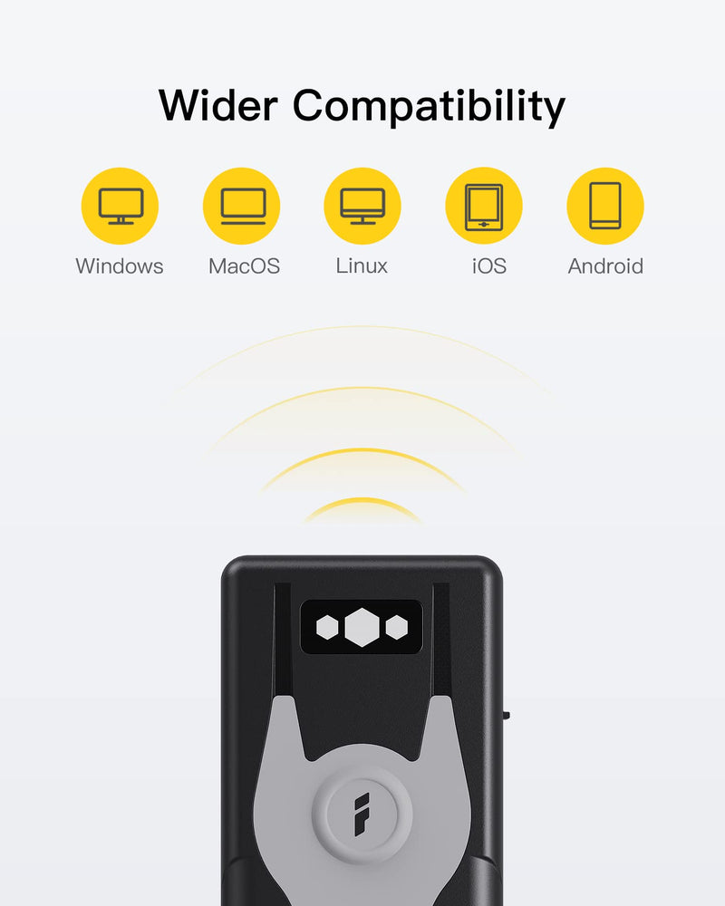 Inateck Bluetooth Scanner 1D Barcode Scanner 2.4Ghz USB Adapter, Screen Scanning, Exclusive Shortcuts, BCST-43