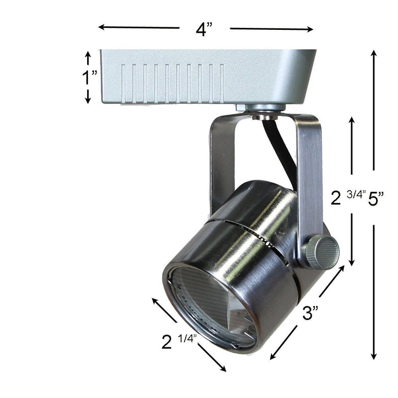 50010 Brushed Steel MR16 Cylinder Low Voltage Track Lighting Head