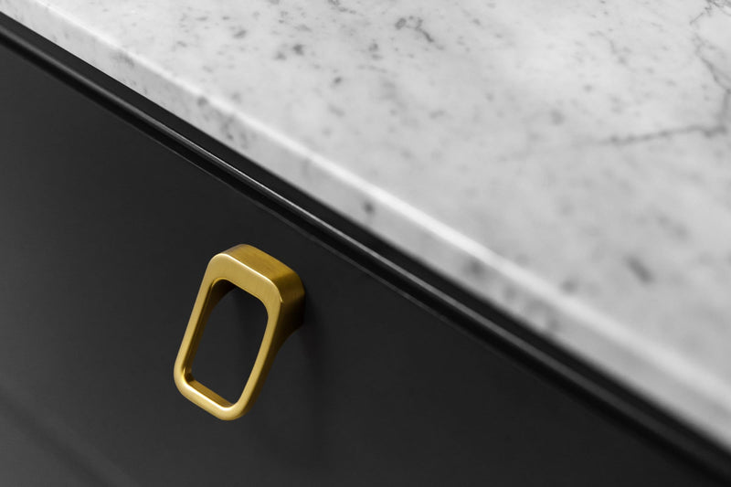 Goo-Ki Brushed Gold Cabinet pulls with 0.6''(16mm) Hole Center,Modern Zinc Alloy Finger Pulls for Drawer,Wardrobe,Cupboard,6 Pack 0.6'' HOLE CENTERS