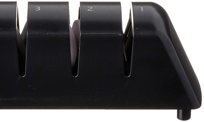 Kai PRO Ceramic Diamond Pull Sharpening System, 3 Step Retractable Sharpener for Straight, Double-Bevel Blades, Knife Sharpener for Professional and Home Chefs