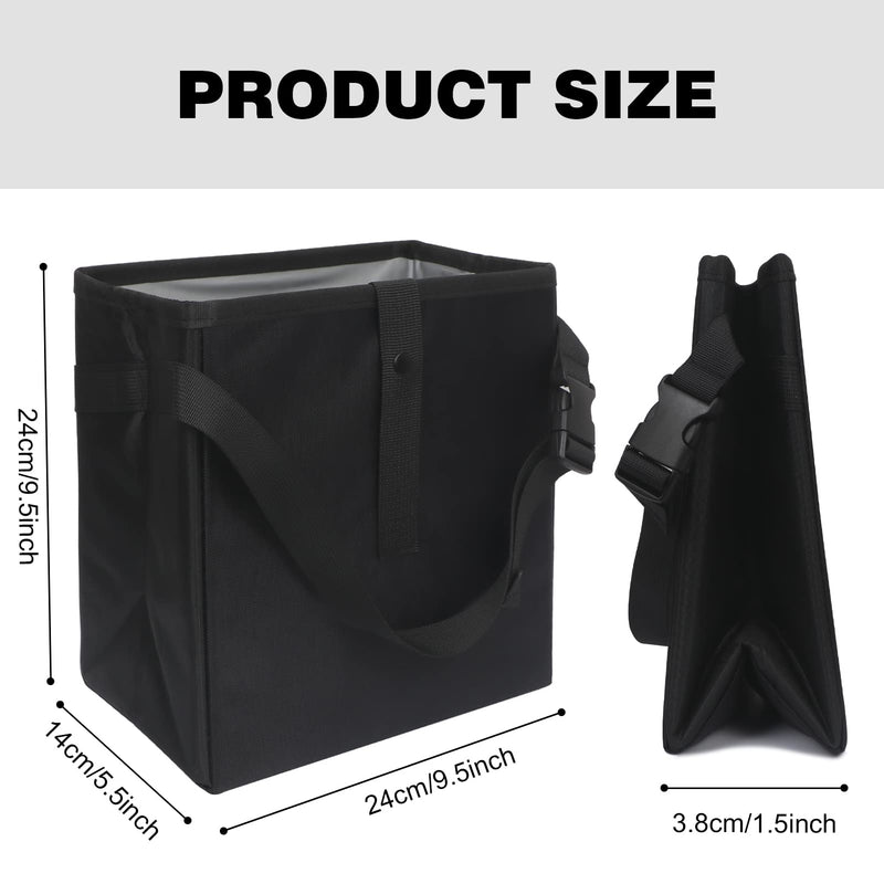 Homelove Car Trash Can, Leak-Proof Waterproof Car Trash Bin Collapsible Portable Auto Garbage Bag Large Capacity Trashcan Storage Bag Multipurpose Car Organizer Hanging Black A-Black