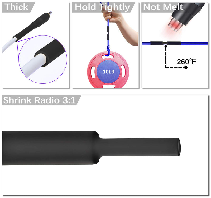 Pointool Wire Heat Shrink Tubing 12.7mm Heat Shrink Tubing Wire Shrink Film Electric Waterproof Automotive Marine Ship Glue Lined for Wires, Length 10Ft 3 Meters Size5: 12.7mm