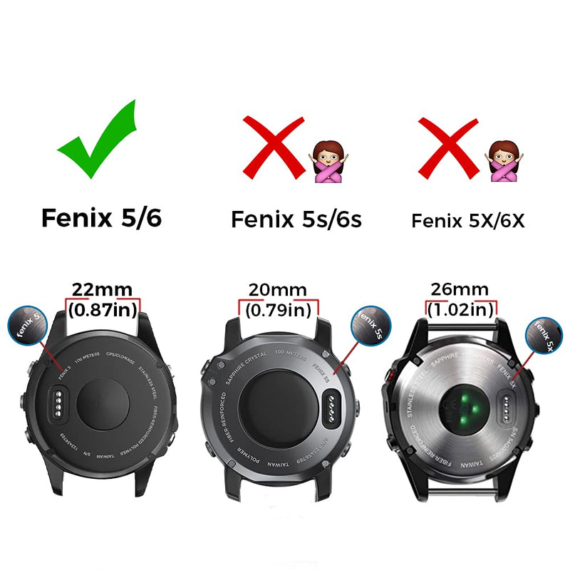 NotoCity Compatible Fenix 5 Band 22mm Width Soft Silicone Watch Strap for Fenix 5/Fenix 5 Plus/Fenix 6/Fenix 6 Pro/Forerunner 935/Forerunner 945/Approach S60/Quatix 5 Army Green