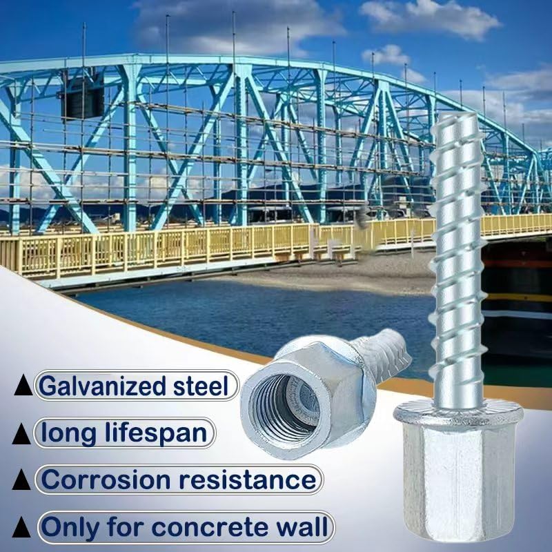 3/8" Concrete Threaded Vertical Rod Anchor,1/4" x 1-1/2"，Galvanized Carbon Steel, Silver （Box of 30）