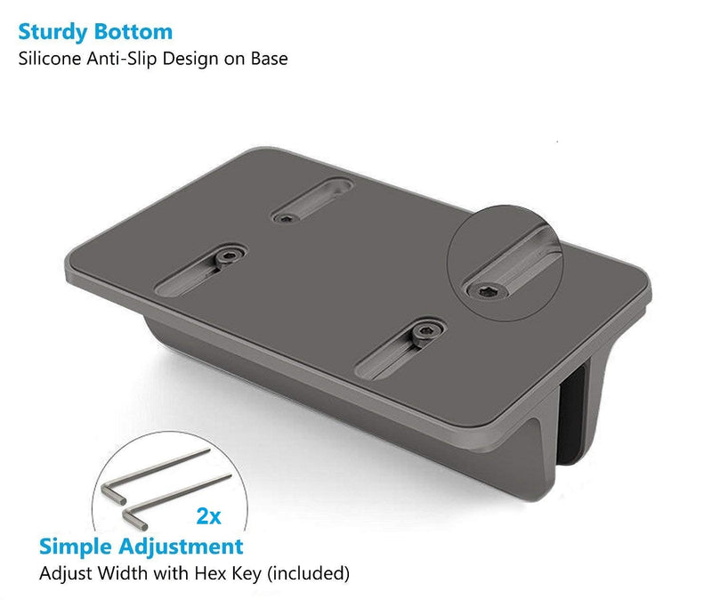 Vertical Laptop Stand for Desk [Adjustable] Sturdy Aluminum Dock Fits All Laptops (up to 20.3 inches) Space Saving, Modern Compact Holder, Compatible with MacBook Pro/Air, Surface, HP, Dell (Gray) Gray