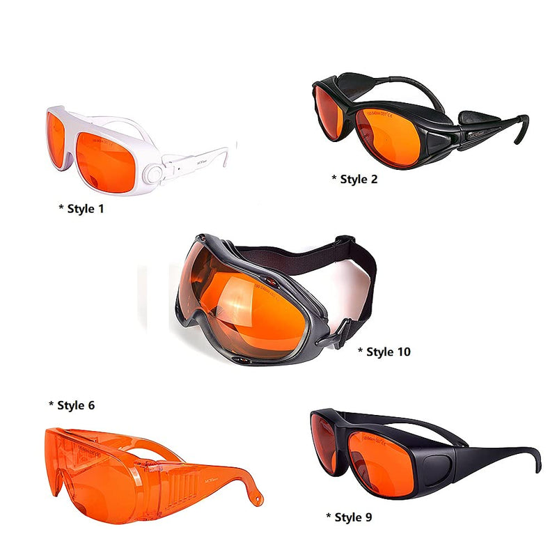 MCWlaser Laser Safety Glasses 190-540nm Protective Goggles CE for UV Lamp Ultraviolet/Blue/Green Laser Absorption Type EP-3 Style 6