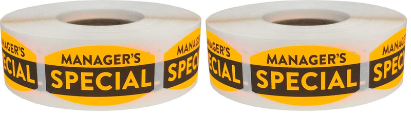 Manager's Special Grocery Store Food Labels .75 x 1.375 Inch 500 Total Adhesive Stickers (Pack of 2) .75 x 1.375 inch (Pack of 2)