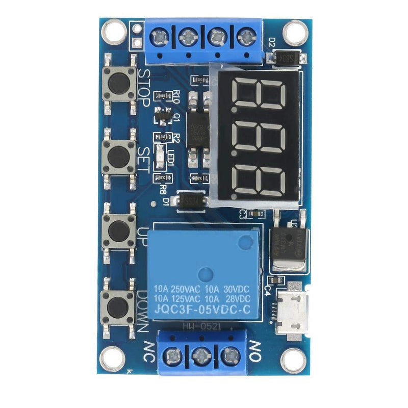 DC 5-30V LED Display Delay On/Off Relay Module Trigger Cycle Delay Timer Switch Supports Micro USB 5.0V Power Supply
