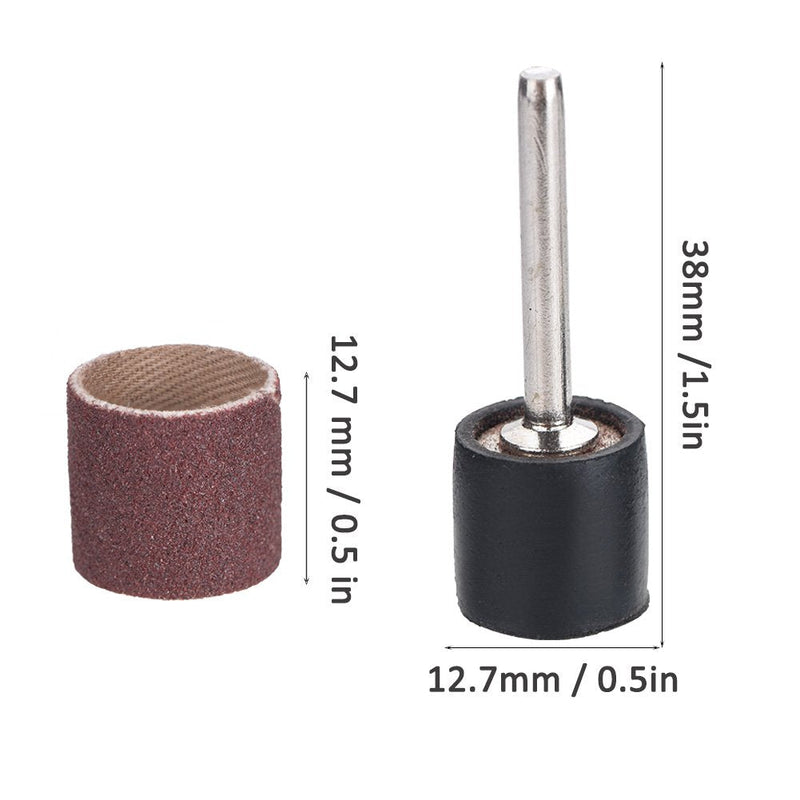 102 pieces sanding sleeves sanding rollers set, 90 x sanding belts and 12 x sanding rollers, drill sanding attachment for wood, metal, suitable