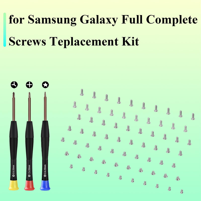 for Samsung Galaxy Mobile Phone Full Complete Screws Replacement Kit for All Models A15 A14 A13 5G S24 S23 S22 Plus Ultra Internal Screw Fix Inner Parts with Screwdrivers Repair Tool Full Set