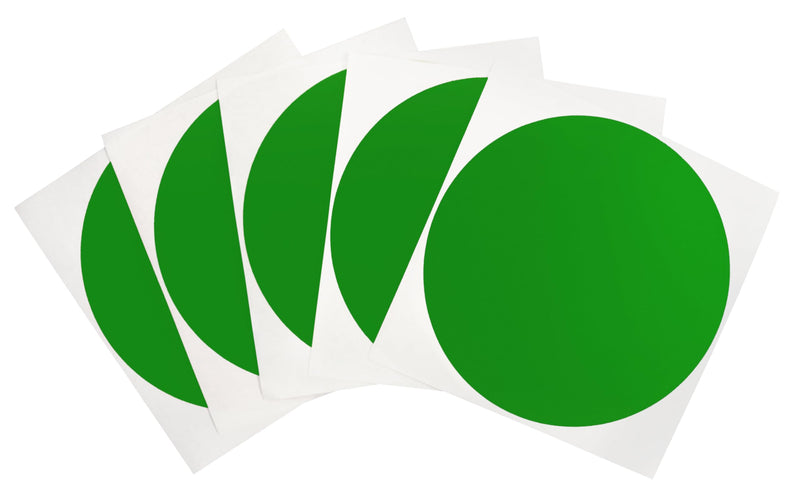 ChromaLabel 4 Inch Round Label Permanent Color Code Dot Stickers, High Visibility for Warehouse Inventory, 100 Labels per Pack, Green