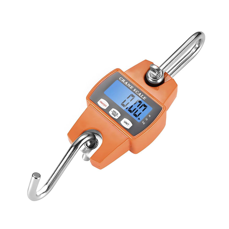 Digital Hanging Scale 660Lb 300Kg for Fishing, Hunting, Travel, Luggage, Farm, Heavy Weight with Accurate Sensor - Digital Crane Scale - Lightweight Case - Hoyer Lift Compatible - Fathers Day Gift Standard Orange