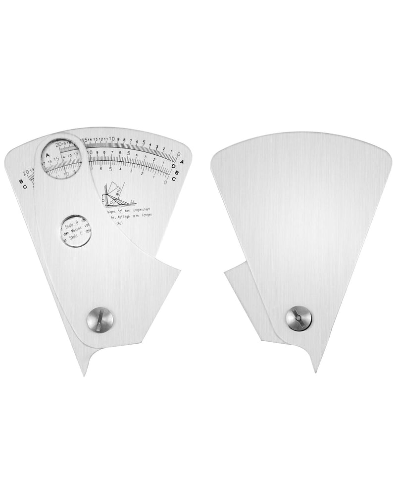 QWORK welding gauge, stainless steel fan-shaped welding gauge 0.1mm precision