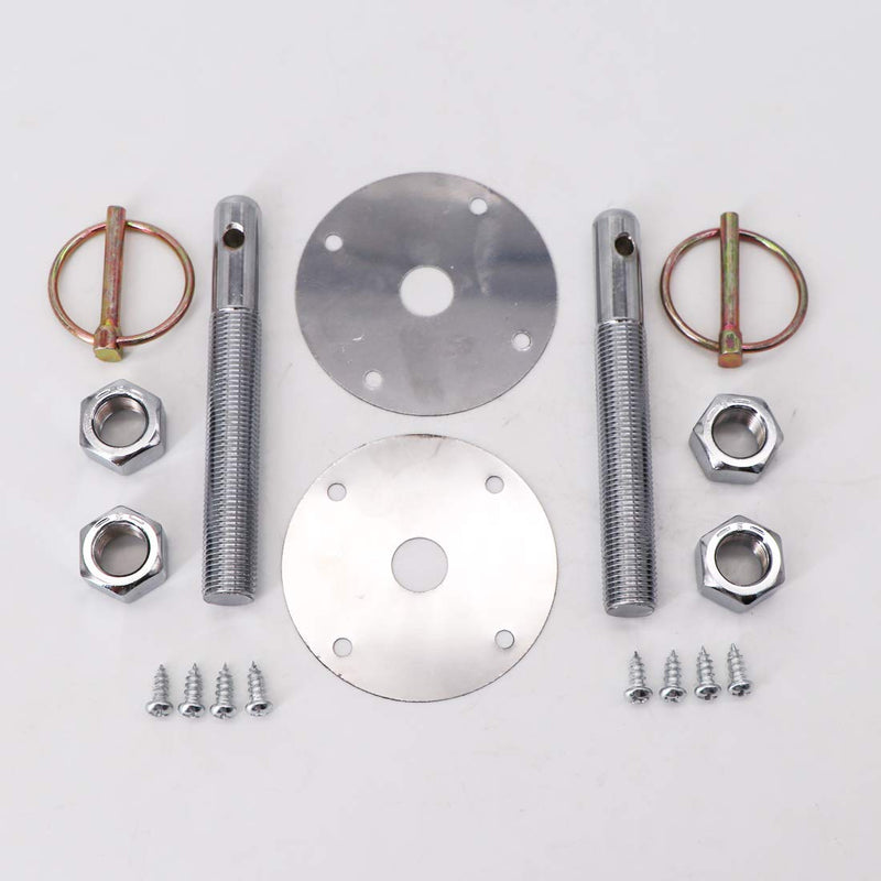 KIPA Stainless Hood Pin Set Chrome Hardware for Chevy Ford Mopar Drag Racing Race Durable # 4056