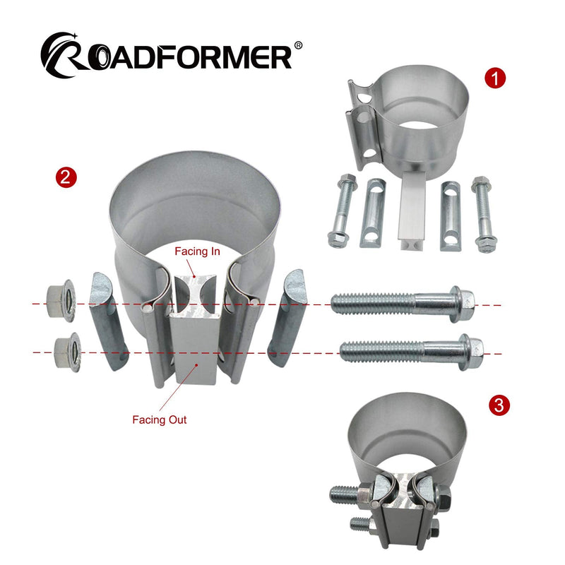 4" Lap Joint Exhaust Band Clamp Preformed Aluminized Steel 1 4"